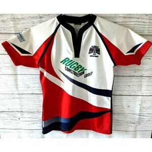 X-Treme Sports Wear Ravens Rugby Jersey Knit Red White Black Short Sleeve Size S